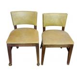 2 Vintage Chairs - casters on only one chair