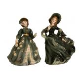 2 Lefton Figurines - as is - chipped - 8" tall
