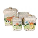 4pc Canister Set - as is - one lid missing