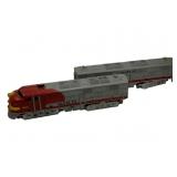 Lionel Santa Fe Locomotive & Cargo Car 3.5"