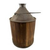 Vintage Wood-Wrapped Kero-Can 11"x7"