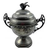 Pewter Covered Dish w/Handles 8"x8"x6"