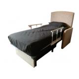 Twin Bed w/Bedding & Side Rails 51"x86"x47"