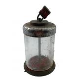 Vintage Glass Cylinder Bank 5.5"x3"