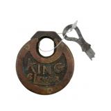 King 6 Lever Padlock w/Key 2.5"x2.25"