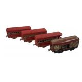 4pc. Lot Marx Tin Litho Train Cars 3"x6"x1.5"