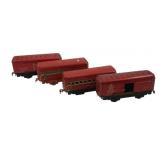 4pc Lot Marx Tin Litho Train Cars 3"x6"x1.5"