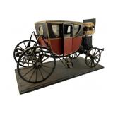Vtg Wood Carriage Model on Stand 10"x15.5"x7"