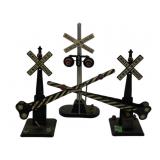3 pc. Lot O Scale Metal Railroad Crossings 8"