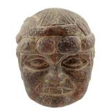 Vintage Olmec-Style Head Sculpture 7"x6"x5"