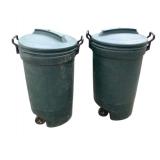 2 Rubbermaid Trashcans 35"x21"