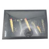 Shadowbox w/ 6 Fishing Lures 2"x12"x8.5"