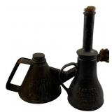 2pc Antique Railroad Oilers 10"