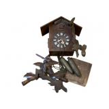 Wood Coo-Coo Clock AS IS 12"x12.5"x6"