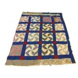 Vintage Pinwheel Pattern Quilt 76"x100"