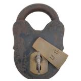 US Marked Padlock w/Key 4"x2.5"