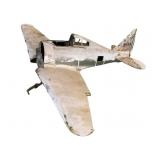 Vtg Metal Model Airplane #3 9"x2.25"x3.625"