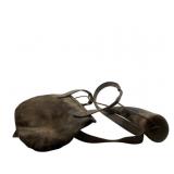 Leather Pouch w/ Powder Horn 8"x10.5 - 8"x3"