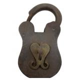 Antique Iron Padlock w/Key 5"x3"