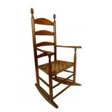 Vtg Ladderback Rocking Chair 45.5"x24"x19"