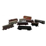 Group Lot of 9 Train Cars 2"x2"x7"