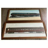 Pr Framed Train Pictures 10"x23"