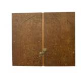 2 Door Wood Cabinet w/ Contents - 26.5 x 31 x 4