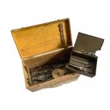 Lot Antique Tools w/ Wood Boxes 9"x16"x8"