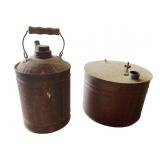 2 Vintage Metal Gas/Oil Cans 11"