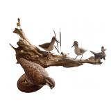 Group Lot of 2 Bird Statues 11"x25"x7"
