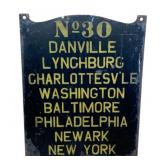 Metal No. 30 Line Train Sign 20"x16"x1.25"
