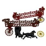 Lot Cast Iron Horse/Buggy Parts 11.5"x5"x3.5"