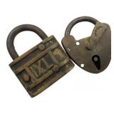 Group of 2 Padlocks w/o Keys 1.5"x1.5"