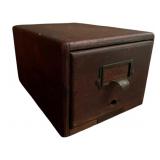 Vtg Wood File Drawer Box 6"x7.5"x12"