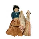 Vtg Navajo Folk Art Dolls 11"