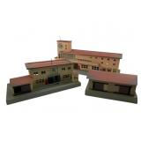 3 Marklin Train Stations 6"x14"x5"