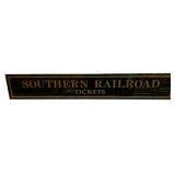 Southern Railroad Tickets Glass Sign 4.5"x27"