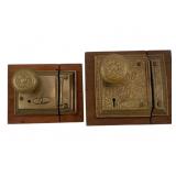 2pc. Lot Antique Brass Door Locks 6"x6.5"