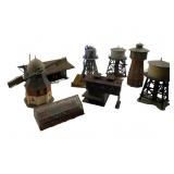 Model Train Display Set w/ Buildings 7"