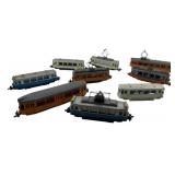 Group Lot of 9 Hamo Train Cars 2"x2"x7"