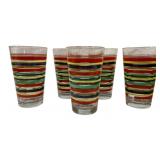 5 Genuine Fiesta Stripe Tumblers - 6" Tall