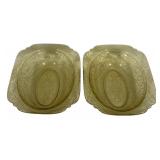 2 Federal Amber Madrid Oval Bowls - 10 x 7