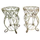 Pair of Metal Heart Planters - 19 x 12