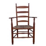 Primitive Ladder Back Arm Chair - 42 x 24 x 16