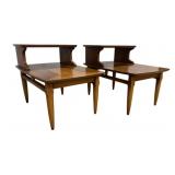 Pair Lane #1927 MCM Two-Tier End Tables