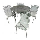 5 Pc Metal Patio Table & Chair Set