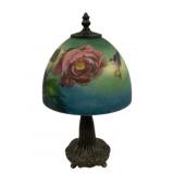 Reverse Painted Glass Shade Table Lamp