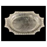 Egyptian Revival Glass Platter - 13.5 x 9