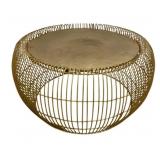 Gold Finish Metal Coffee Table - 28 x 15