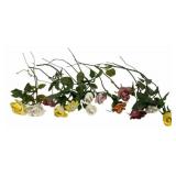 13 Vintage Porcelain Flowers - 13.5" Long